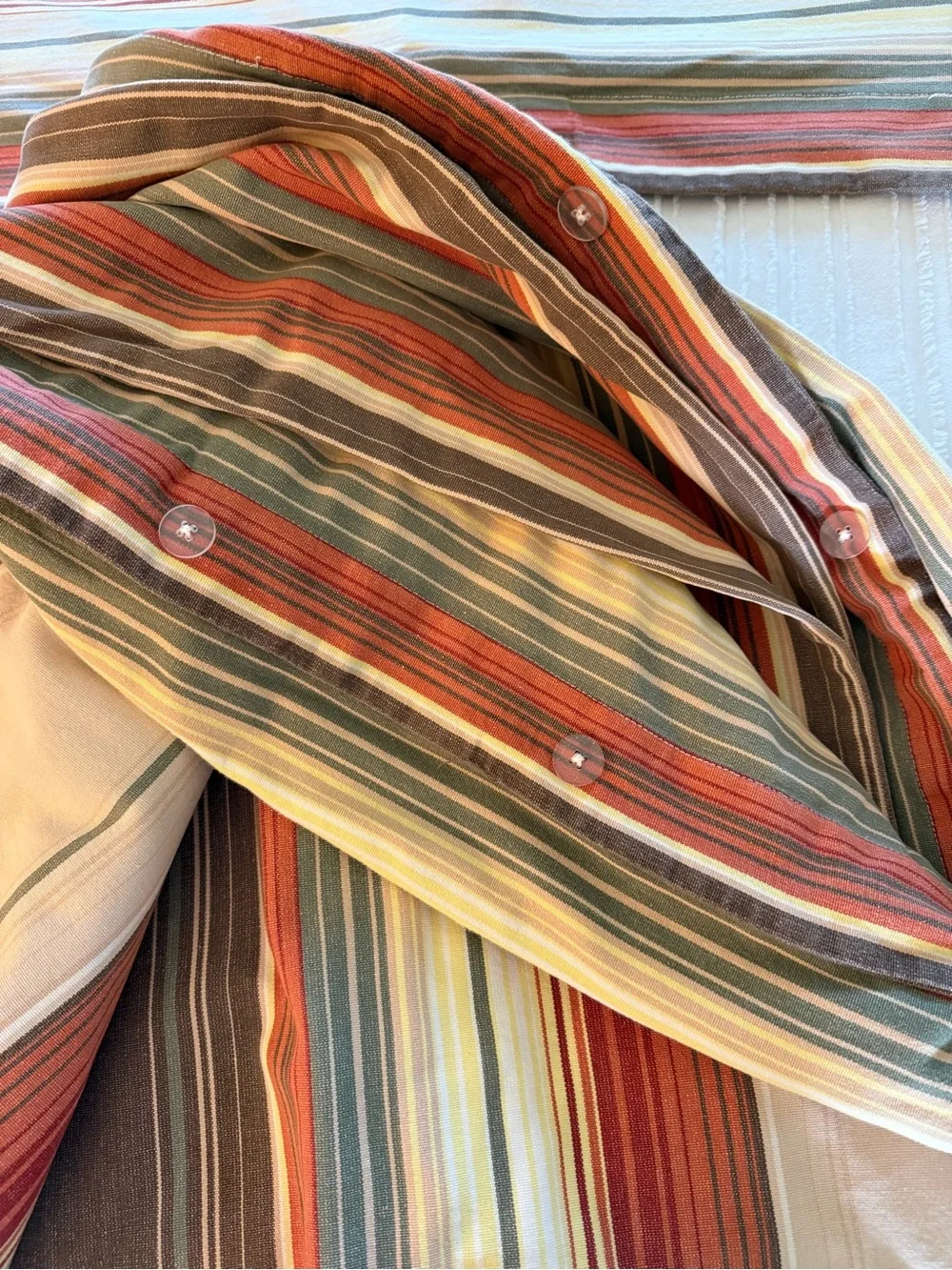 Pottery Barn Clayton Striped Full/Queen Duvet Cover and 2 Shams